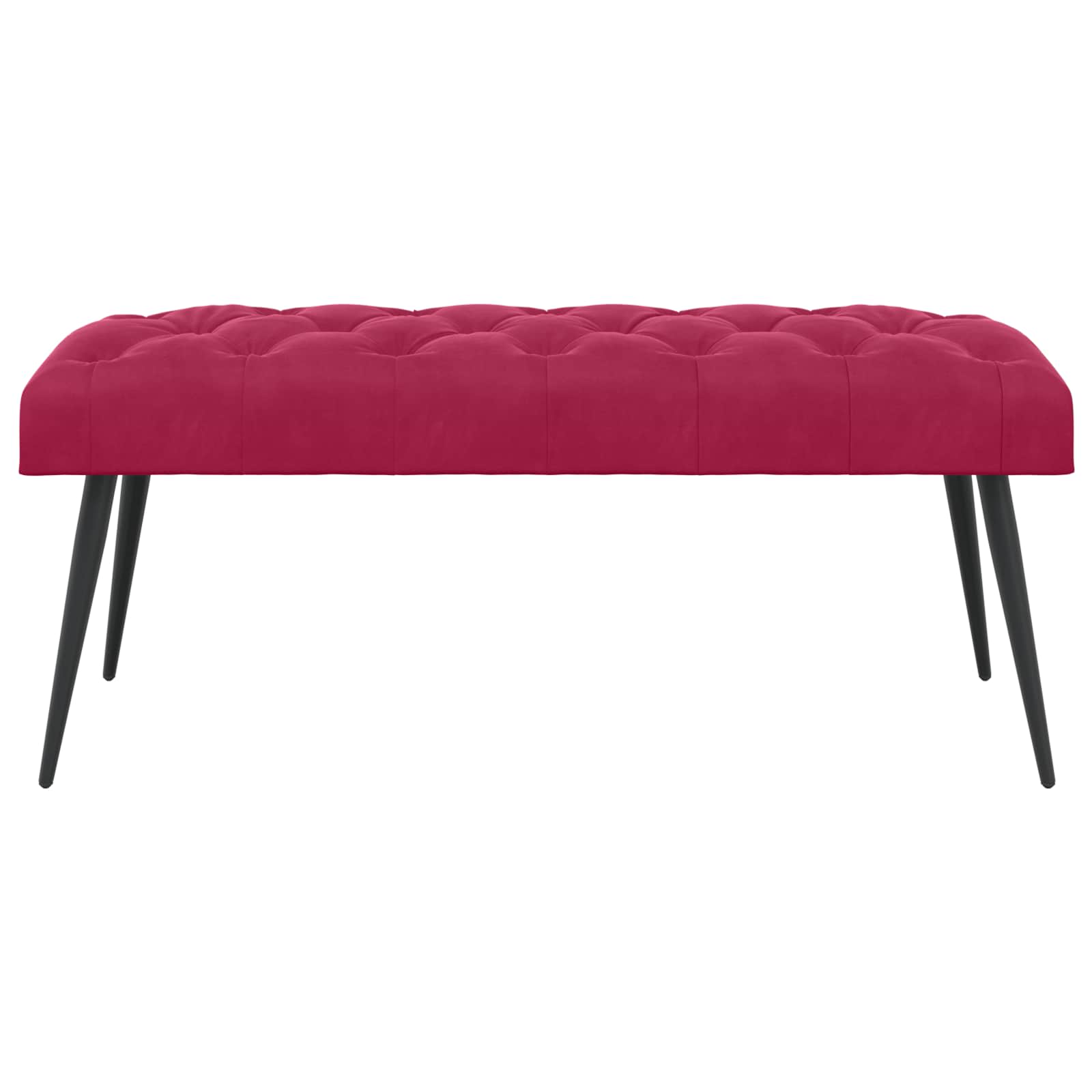 vidaXL Ławka z guzikami Czerwone wino 110 x 40 x 46 cm Welur