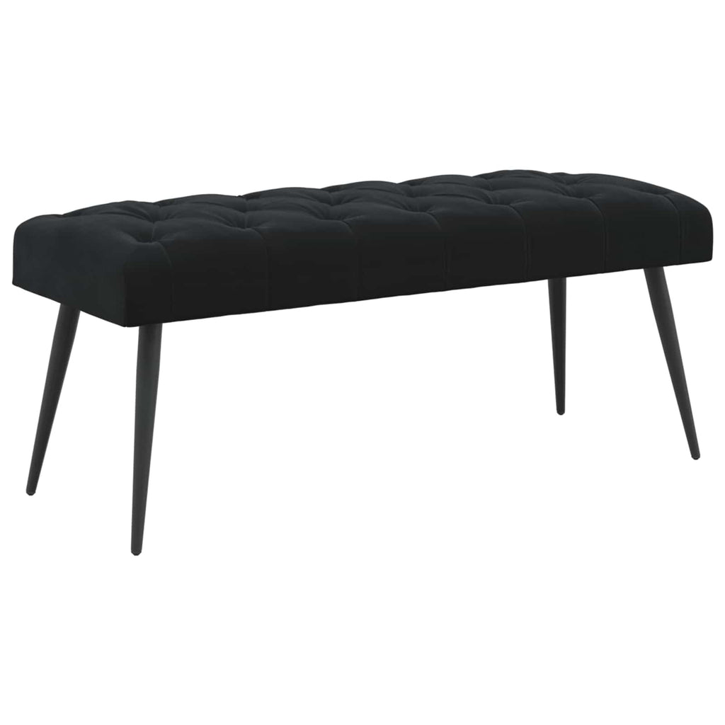 vidaXL Ławka z guzikami Czarny 110 x 40 x 46 cm Welur