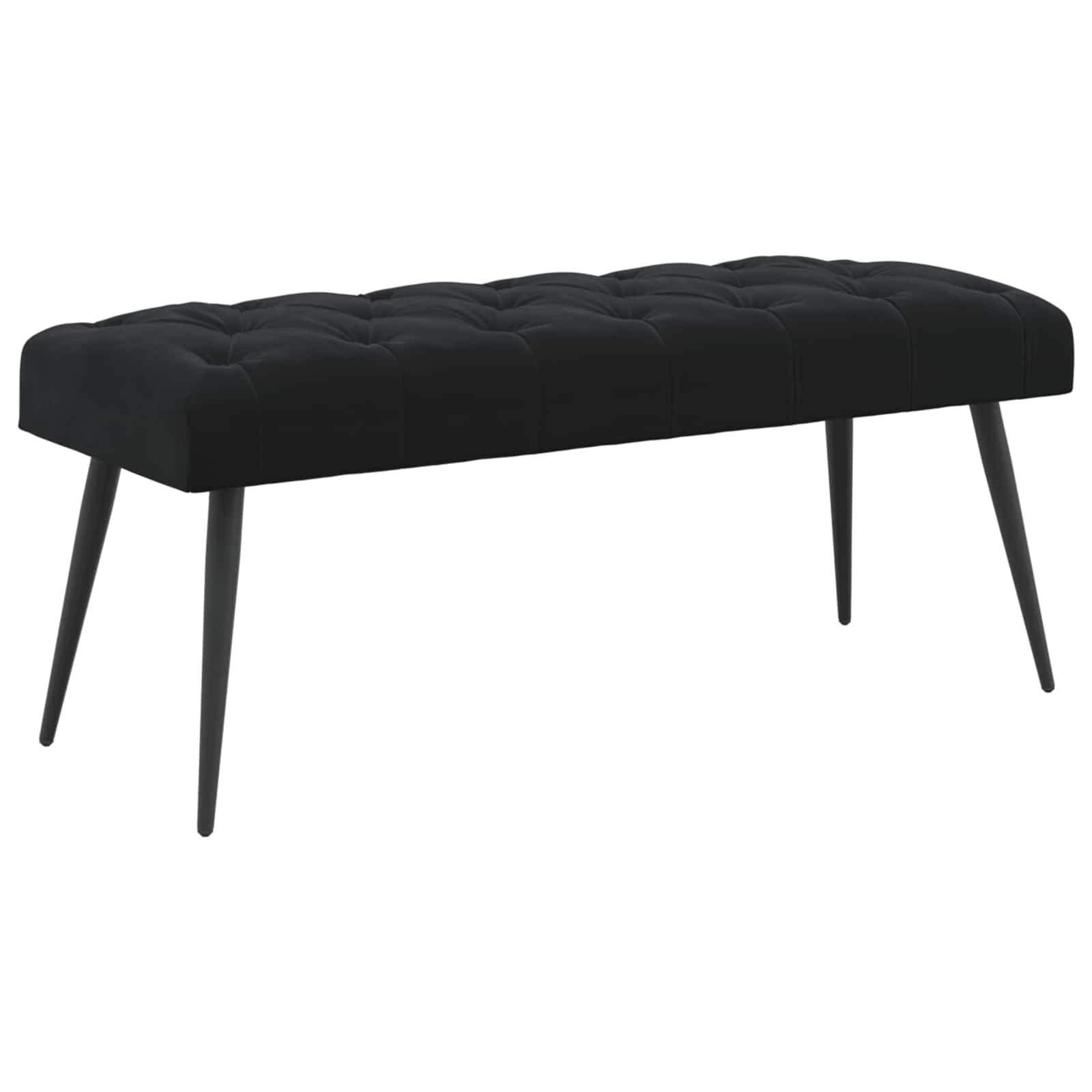 vidaXL Ławka z guzikami Czarny 110 x 40 x 46 cm Welur