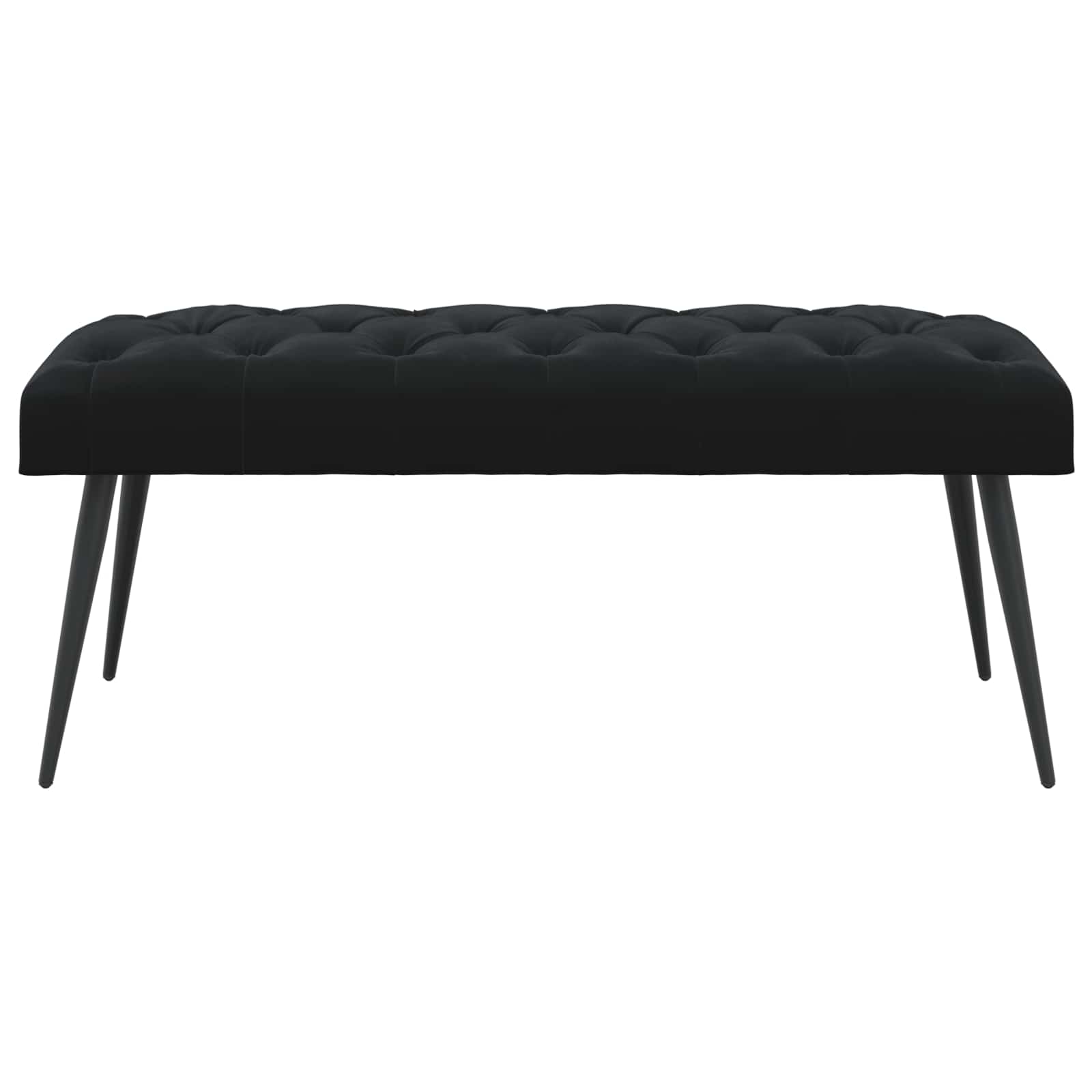 vidaXL Ławka z guzikami Czarny 110 x 40 x 46 cm Welur