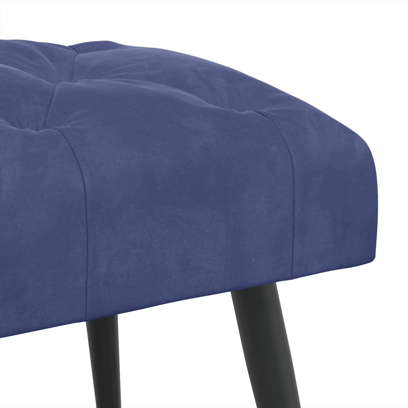 vidaXL Ławka z guzikami Niebieski policyjny 110 x 40 x 46 cm Welur