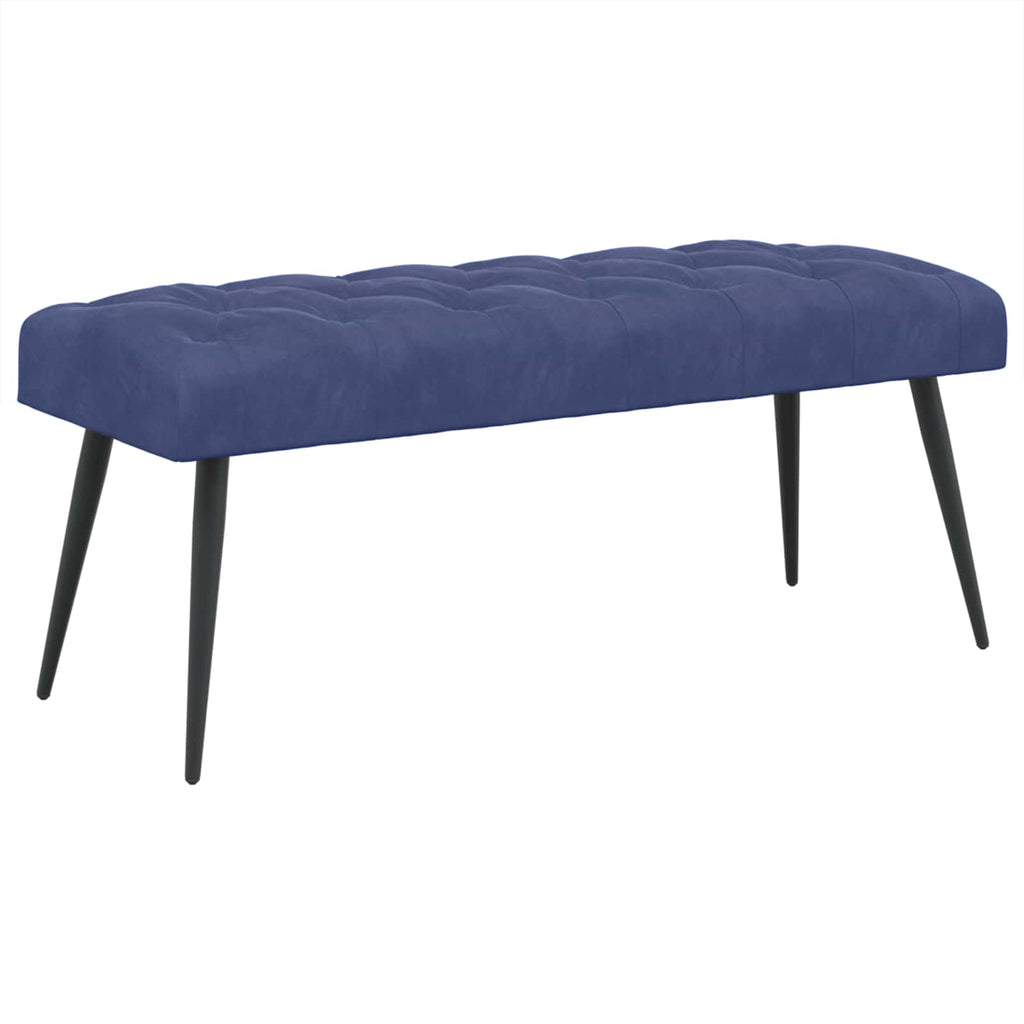vidaXL Ławka z guzikami Niebieski policyjny 110 x 40 x 46 cm Welur