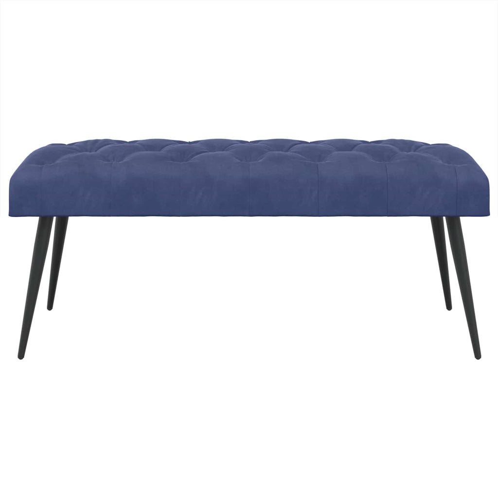 vidaXL Ławka z guzikami Niebieski policyjny 110 x 40 x 46 cm Welur