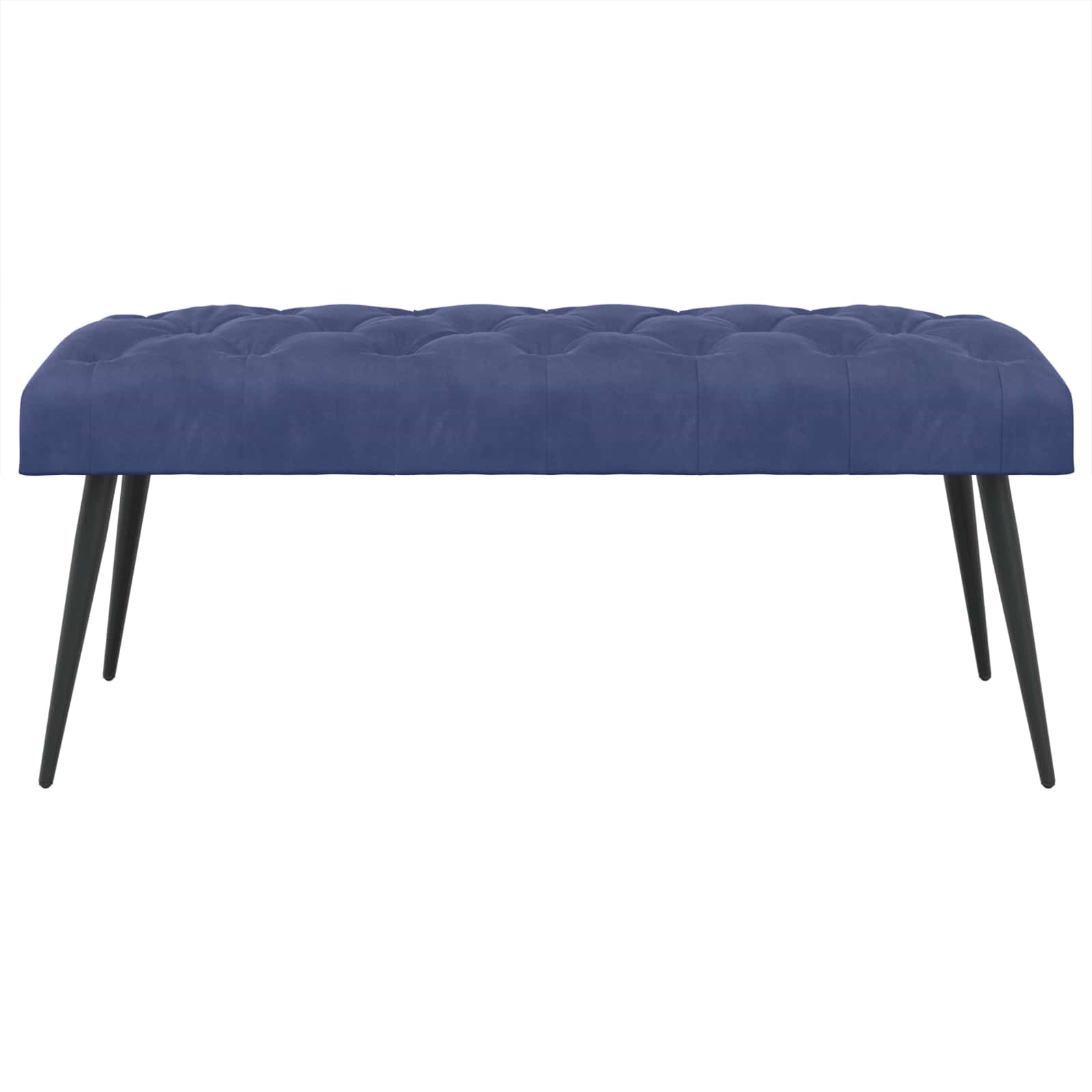 vidaXL Ławka z guzikami Niebieski policyjny 110 x 40 x 46 cm Welur