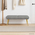 vidaXL Ławka podwójna jasnoszary 120 x 45 x 46 cm Welur