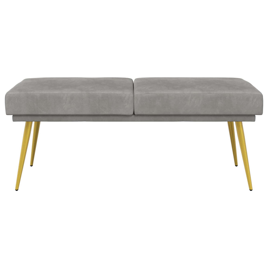 vidaXL Ławka podwójna jasnoszary 120 x 45 x 46 cm Welur