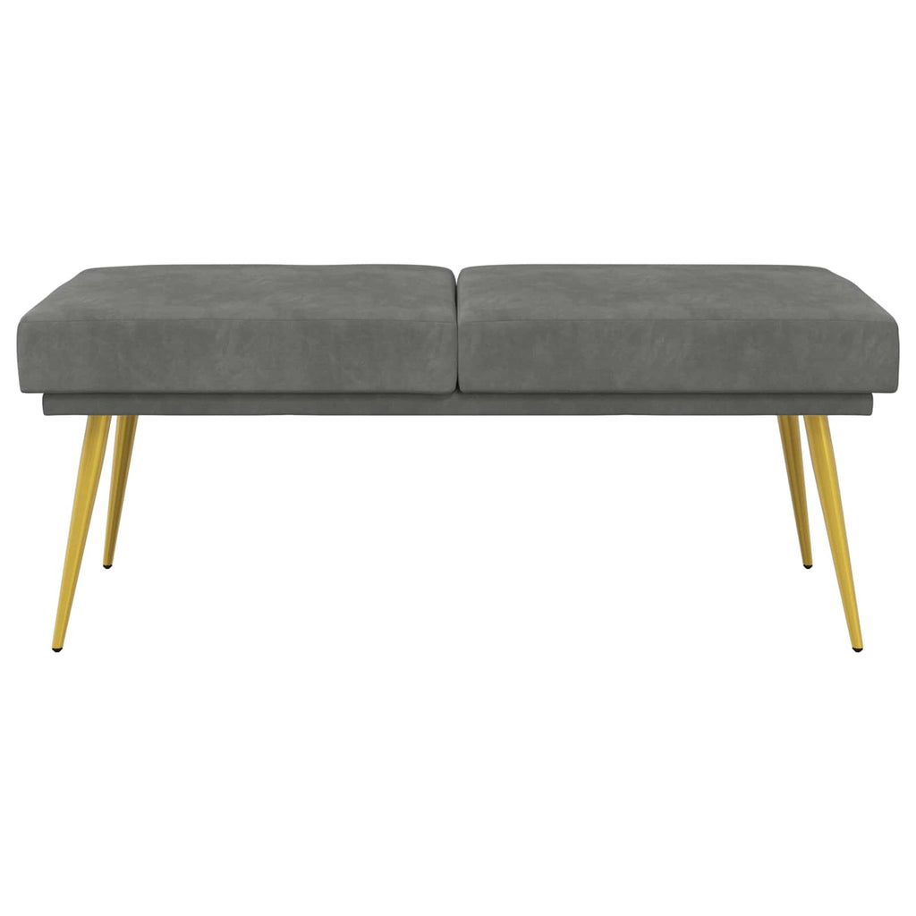 vidaXL Ławka podwójna ciemnoszary 120 x 45 x 46 cm Welur