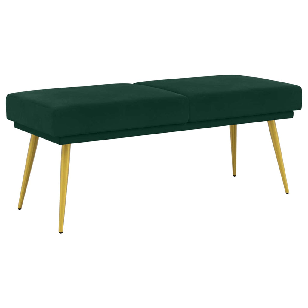 vidaXL Ławka podwójna Ciemnozielony 120 x 45 x 46 cm Welur