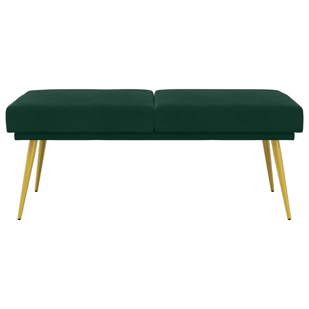 vidaXL Ławka podwójna Ciemnozielony 120 x 45 x 46 cm Welur