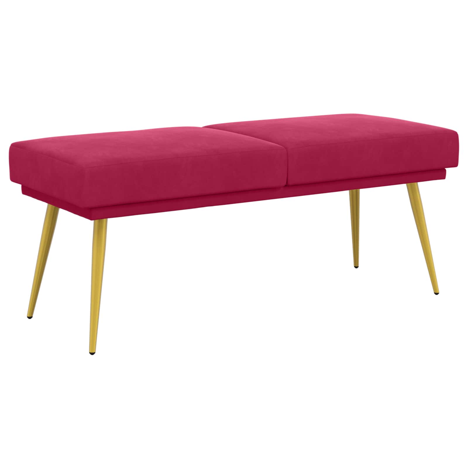 vidaXL Ławka podwójna Czerwone wino 120 x 45 x 46 cm Welur