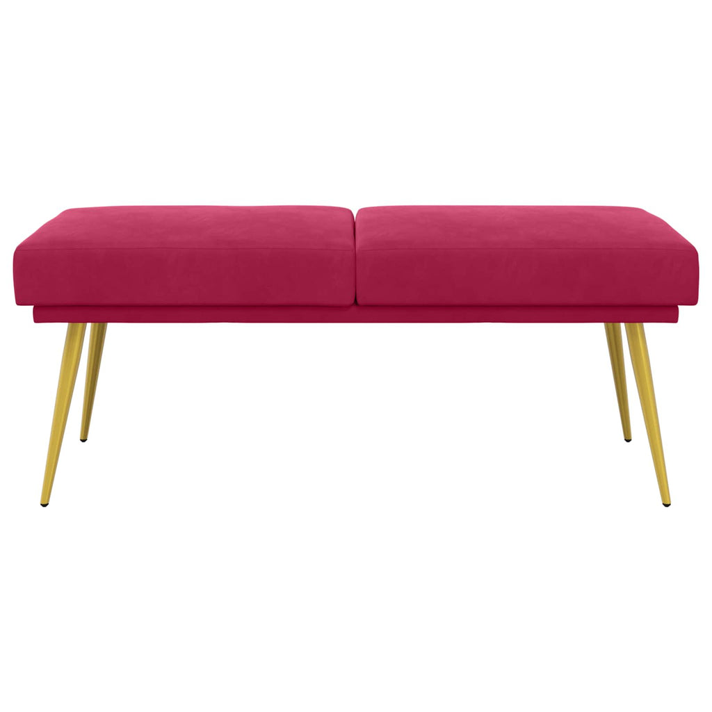 vidaXL Ławka podwójna Czerwone wino 120 x 45 x 46 cm Welur