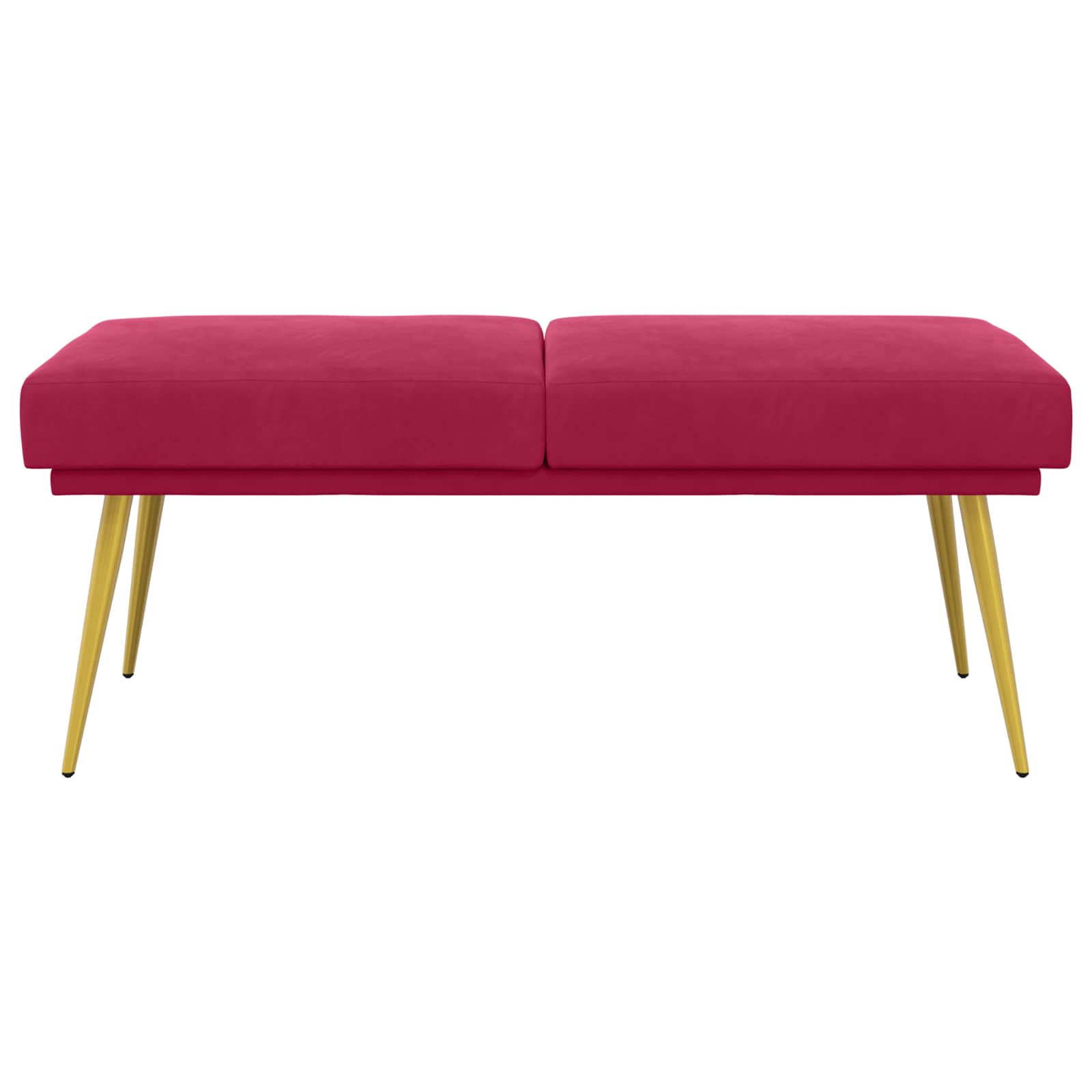 vidaXL Ławka podwójna Czerwone wino 120 x 45 x 46 cm Welur