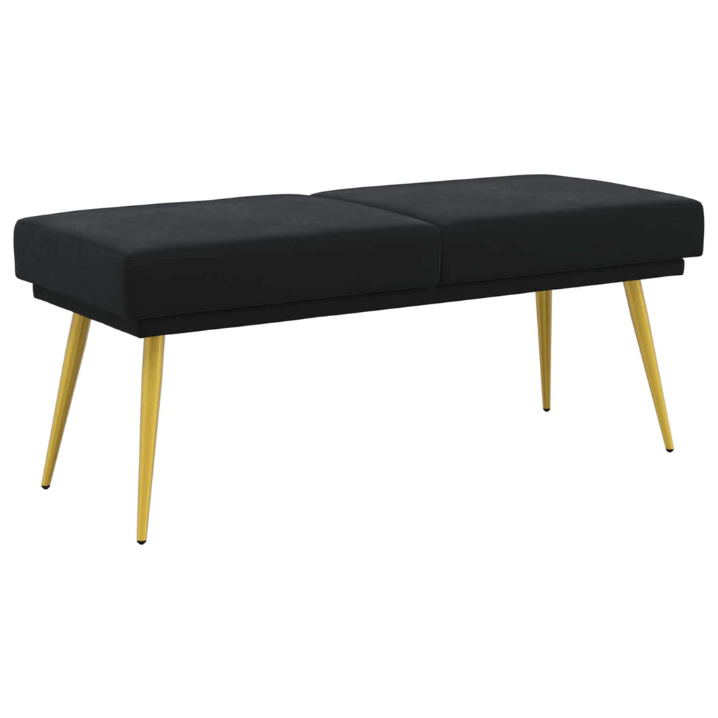 vidaXL Ławka podwójna Czarny 120 x 45 x 46 cm Welur
