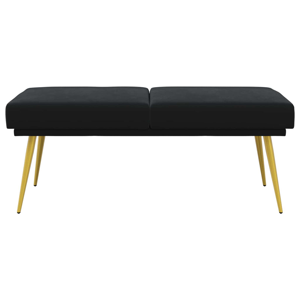 vidaXL Ławka podwójna Czarny 120 x 45 x 46 cm Welur
