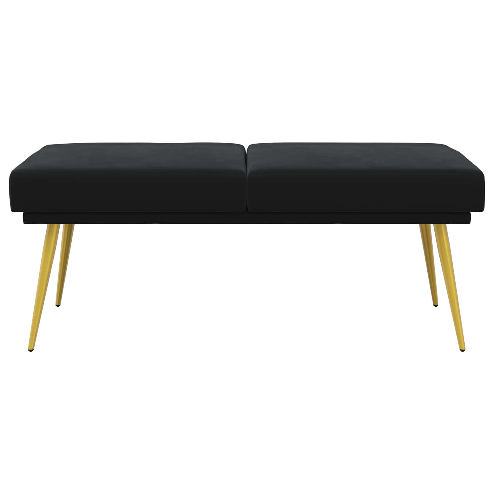 vidaXL Ławka podwójna Czarny 120 x 45 x 46 cm Welur