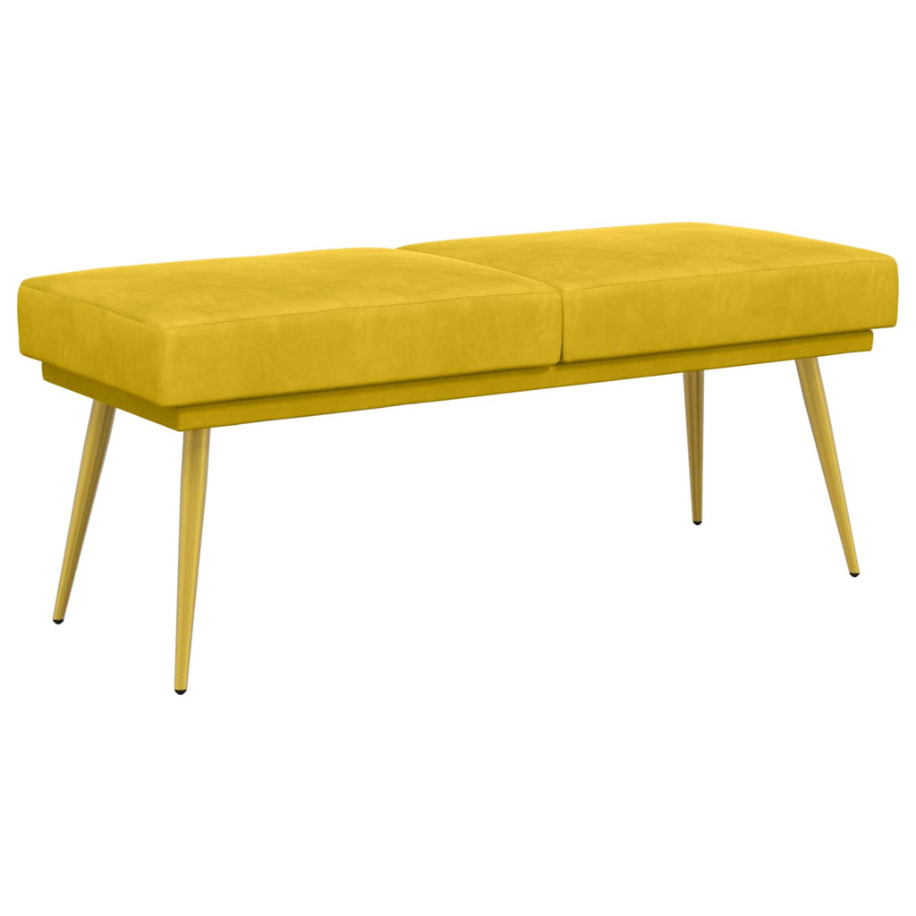vidaXL Ławka podwójna żółty 120 x 45 x 46 cm Welur