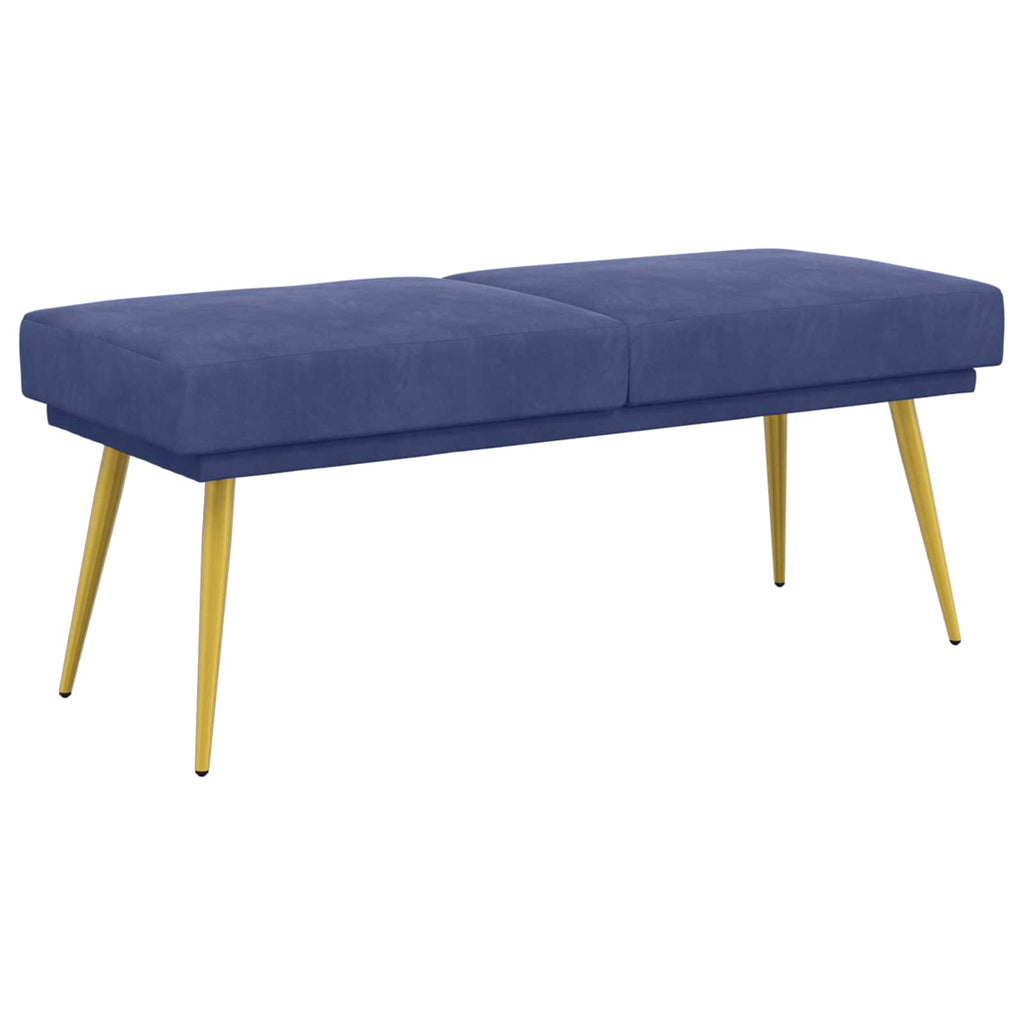 vidaXL Ławka podwójna Niebieski policyjny 120 x 45 x 46 cm Welur