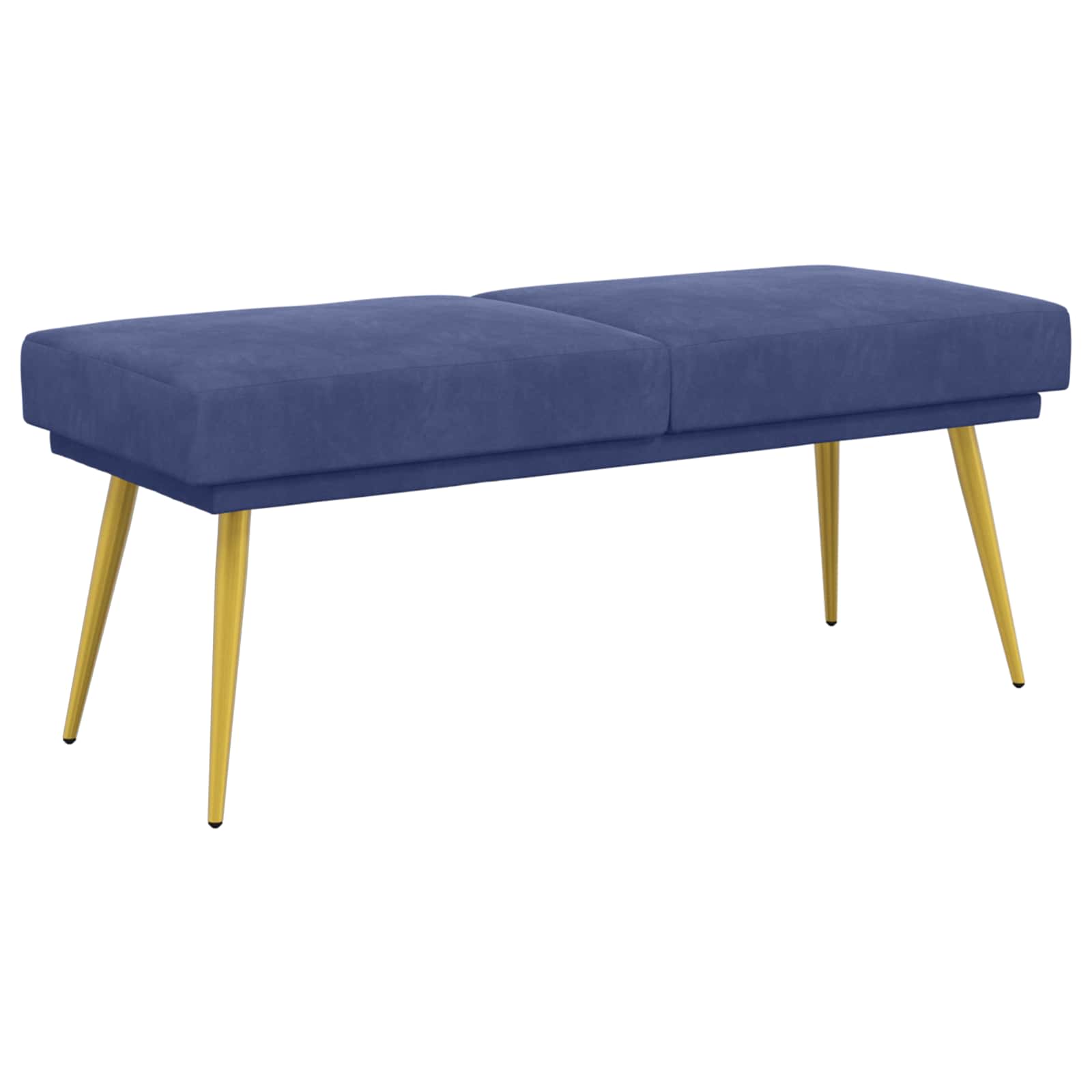 vidaXL Ławka podwójna Niebieski policyjny 120 x 45 x 46 cm Welur
