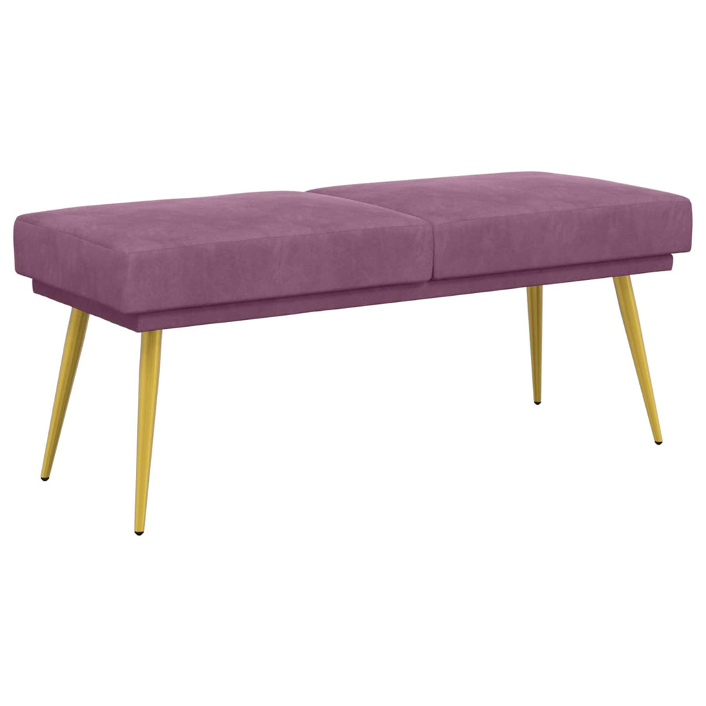 vidaXL Ławka podwójna Fioletowy 120 x 45 x 46 cm Welur
