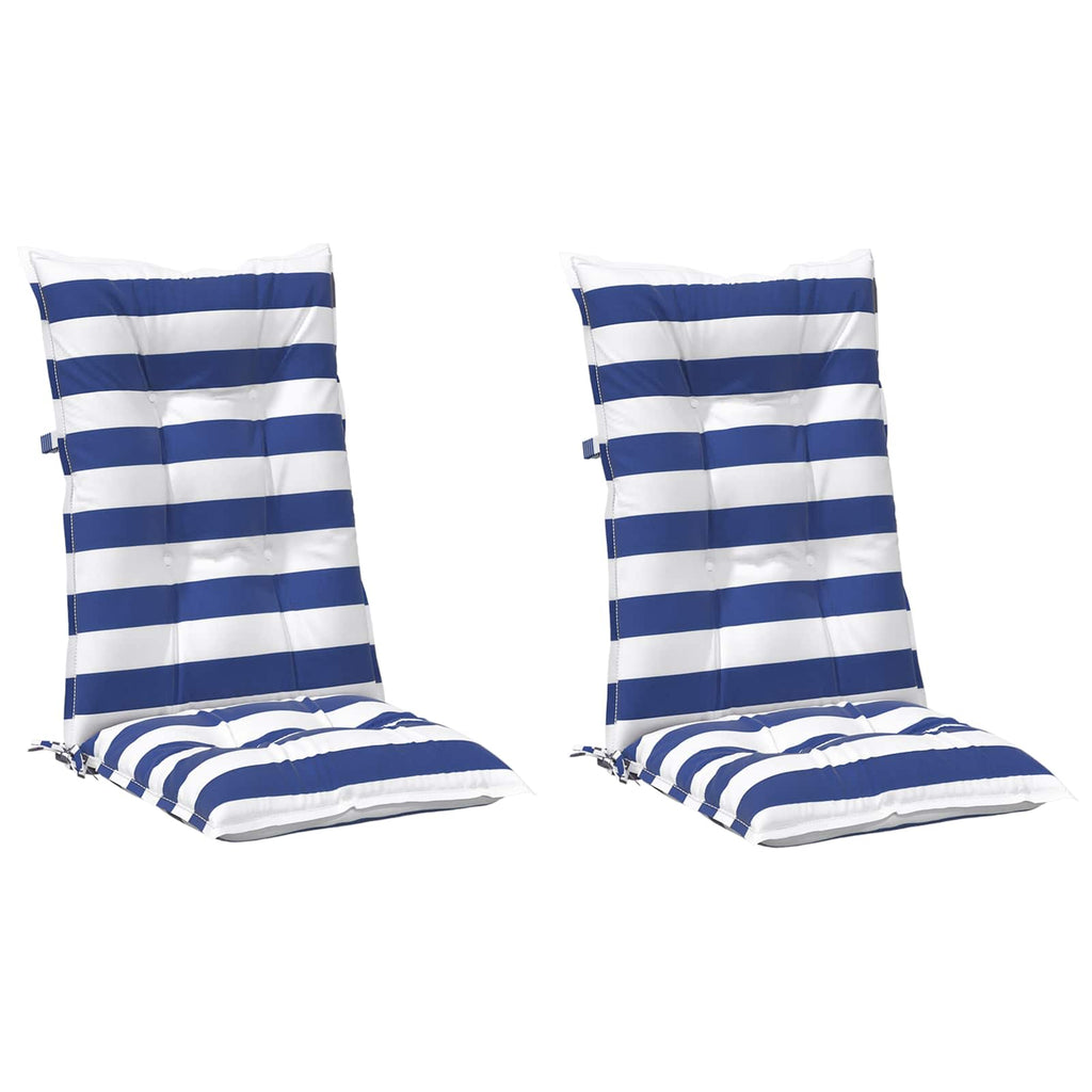 vidaXL Poduszka na zewnątrz 2 pcs Niebieski i biały 120 x 50 x 7 cm