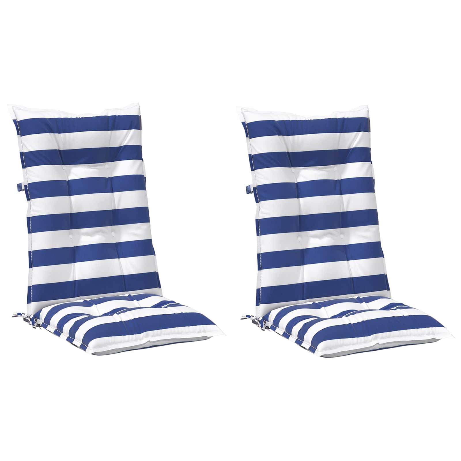 vidaXL Poduszka na zewnątrz 2 pcs Niebieski i biały 120 x 50 x 7 cm
