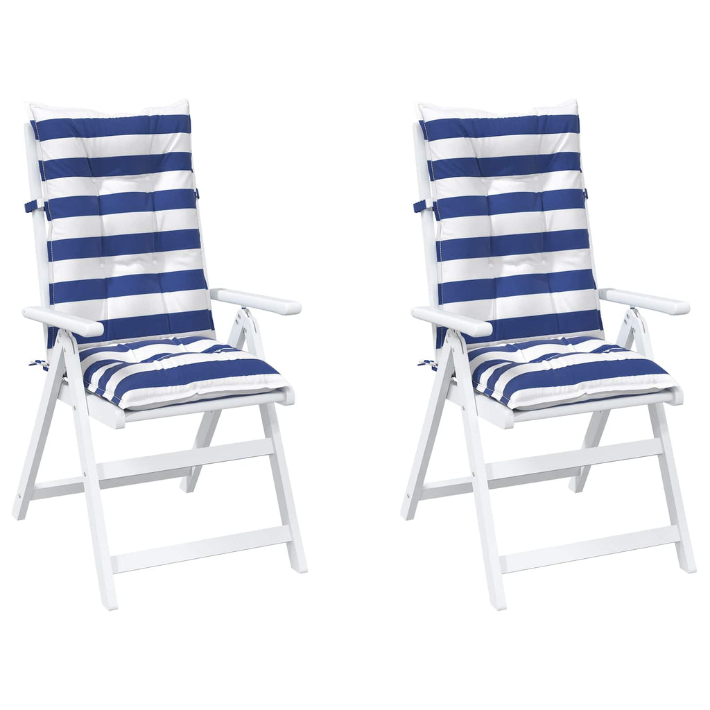 vidaXL Poduszka na zewnątrz 2 pcs Niebieski i biały 120 x 50 x 7 cm
