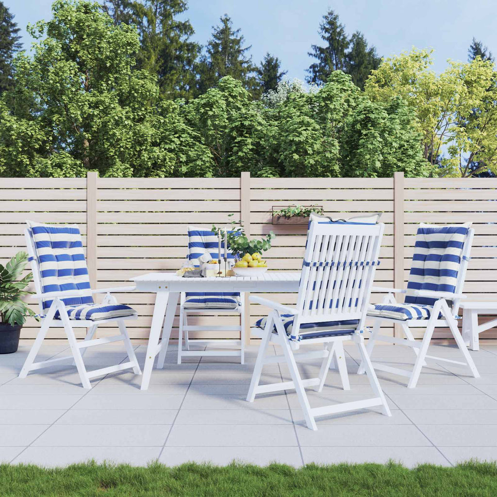 vidaXL Poduszka na zewnątrz 4 pcs Niebieski i biały 120 x 50 x 7 cm