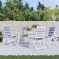 vidaXL Poduszka na zewnątrz 4 pcs Niebieski i biały 120 x 50 x 7 cm