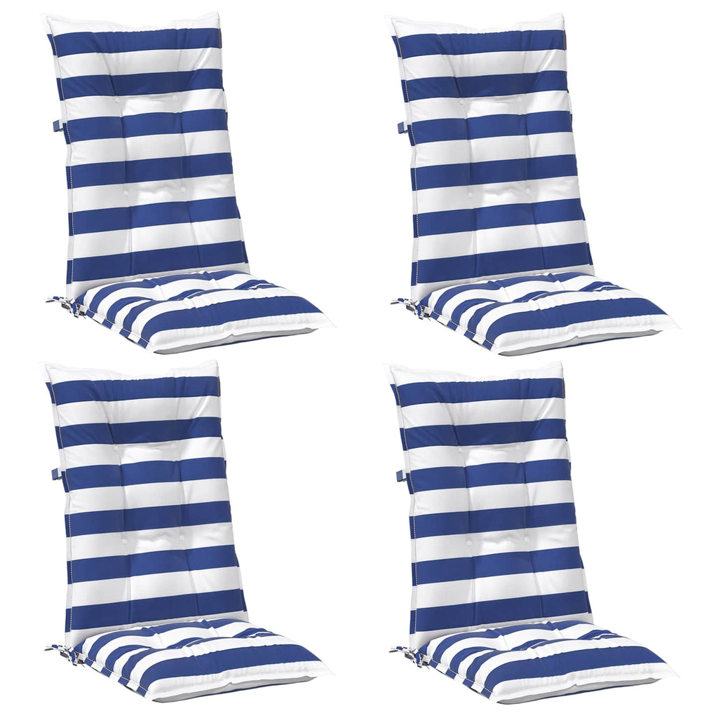 vidaXL Poduszka na zewnątrz 4 pcs Niebieski i biały 120 x 50 x 7 cm