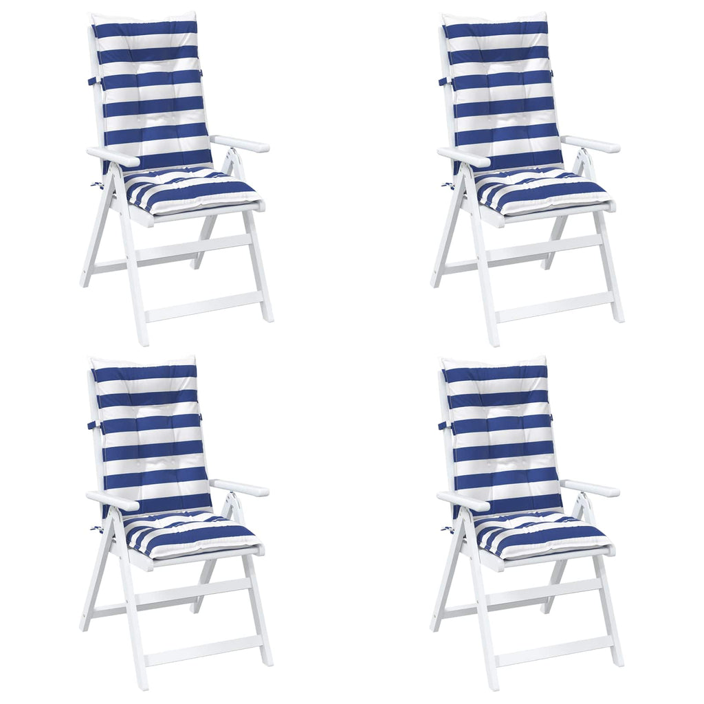 vidaXL Poduszka na zewnątrz 4 pcs Niebieski i biały 120 x 50 x 7 cm