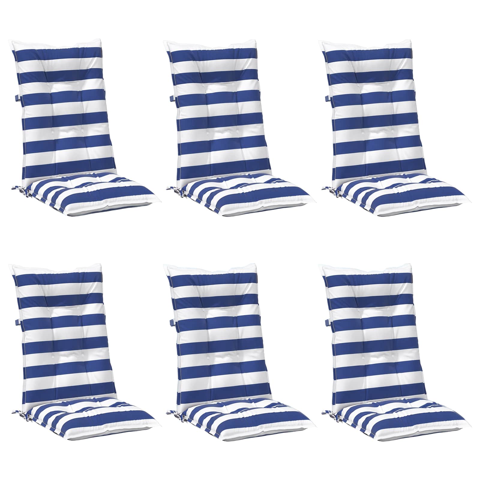 vidaXL Poduszka na zewnątrz 6 pcs Niebieski i biały 120 x 50 x 7 cm