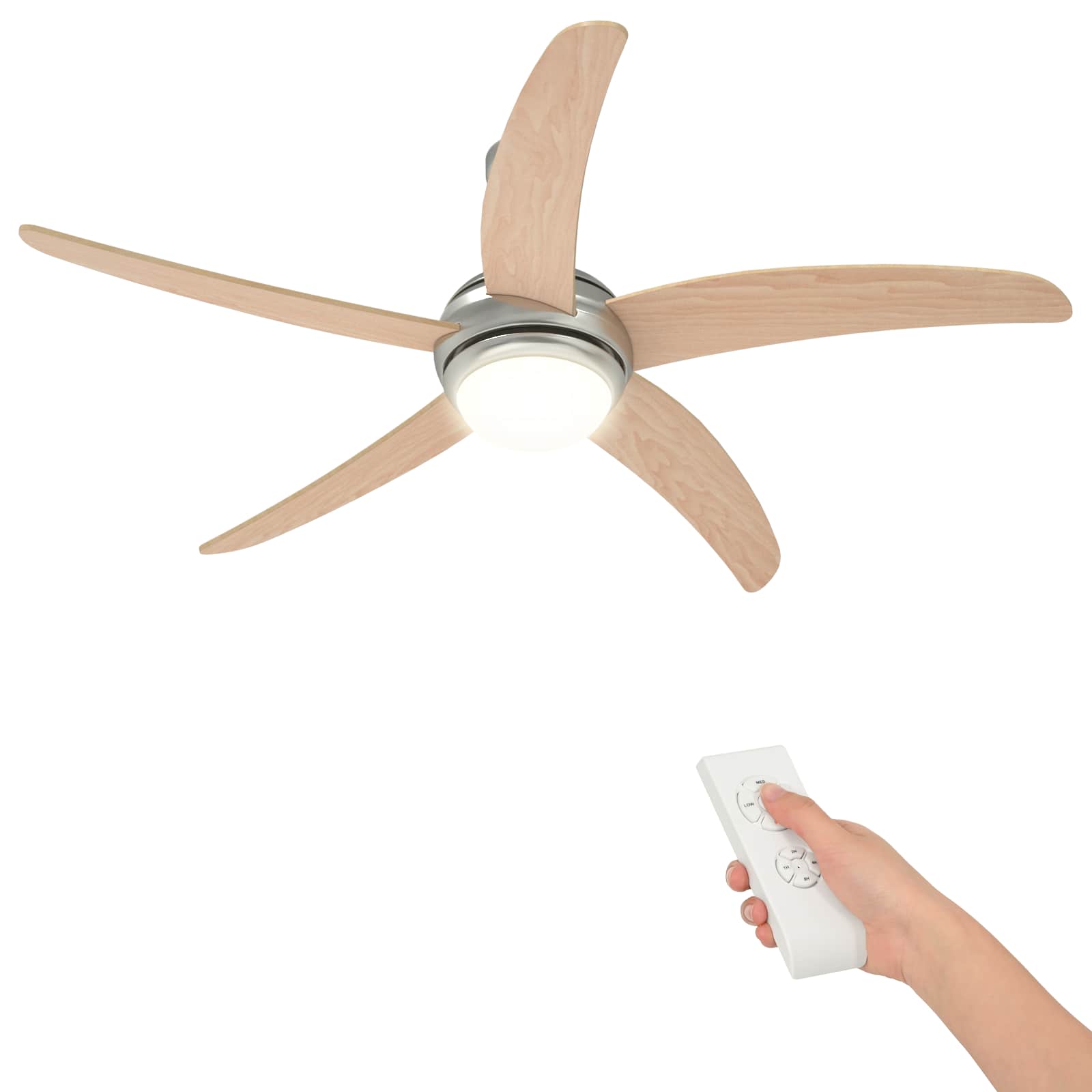 vidaXL Wentylator sufitowy z lampą Ø 130 cm Sonoma