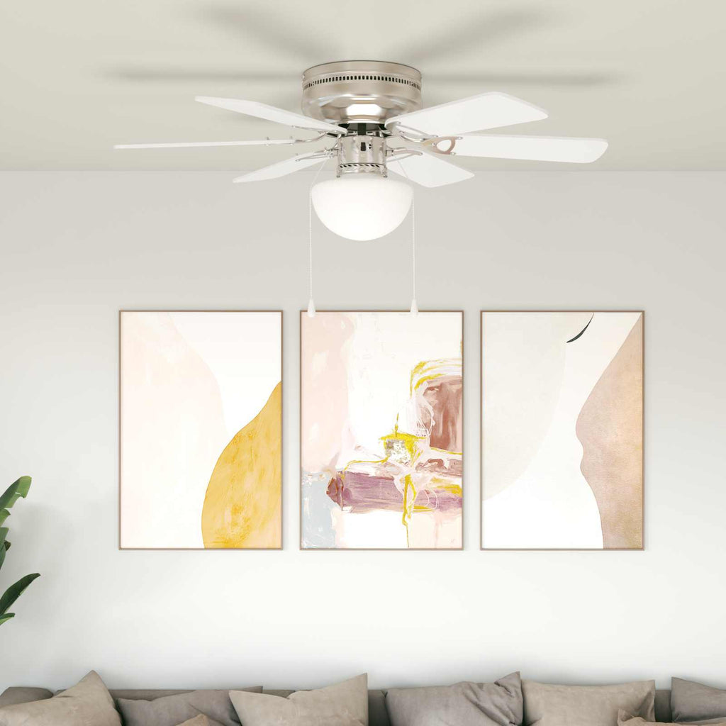 vidaXL Wentylator sufitowy z lampą Ø 82 cm Biały