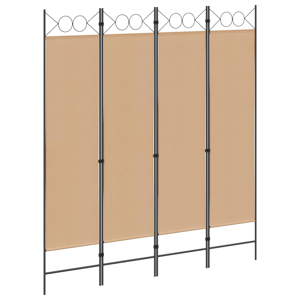 vidaXL 4-panelowy parawan Beżowy 160 x 180 cm tkanina
