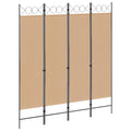 vidaXL 4-panelowy parawan Beżowy 160 x 180 cm tkanina