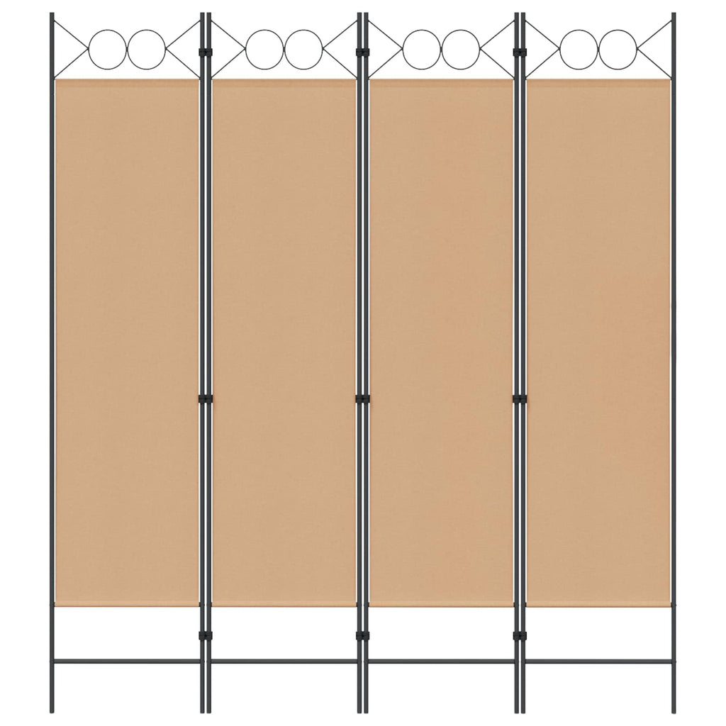 vidaXL 4-panelowy parawan Beżowy 160 x 180 cm tkanina