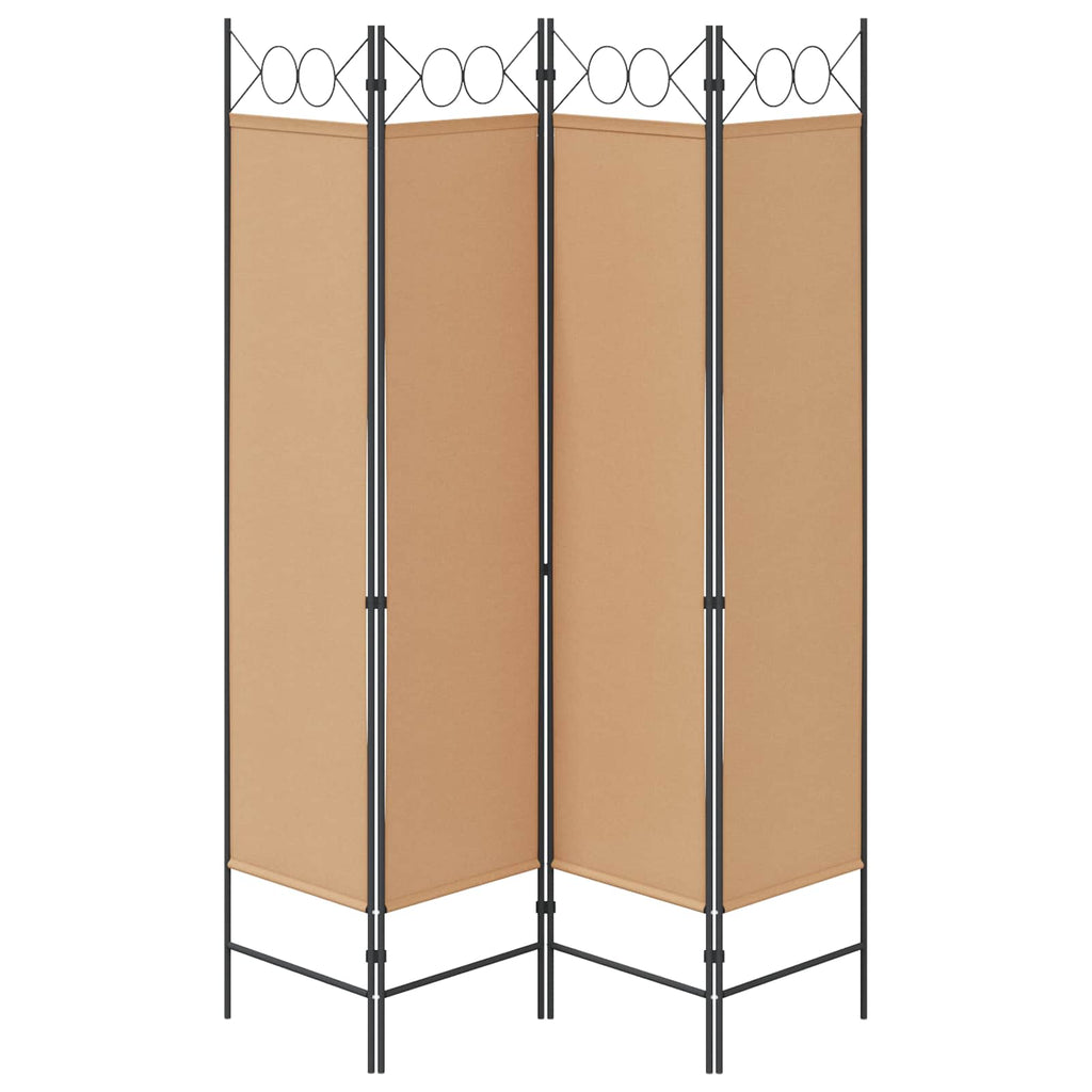 vidaXL 4-panelowy parawan Beżowy 160 x 180 cm tkanina