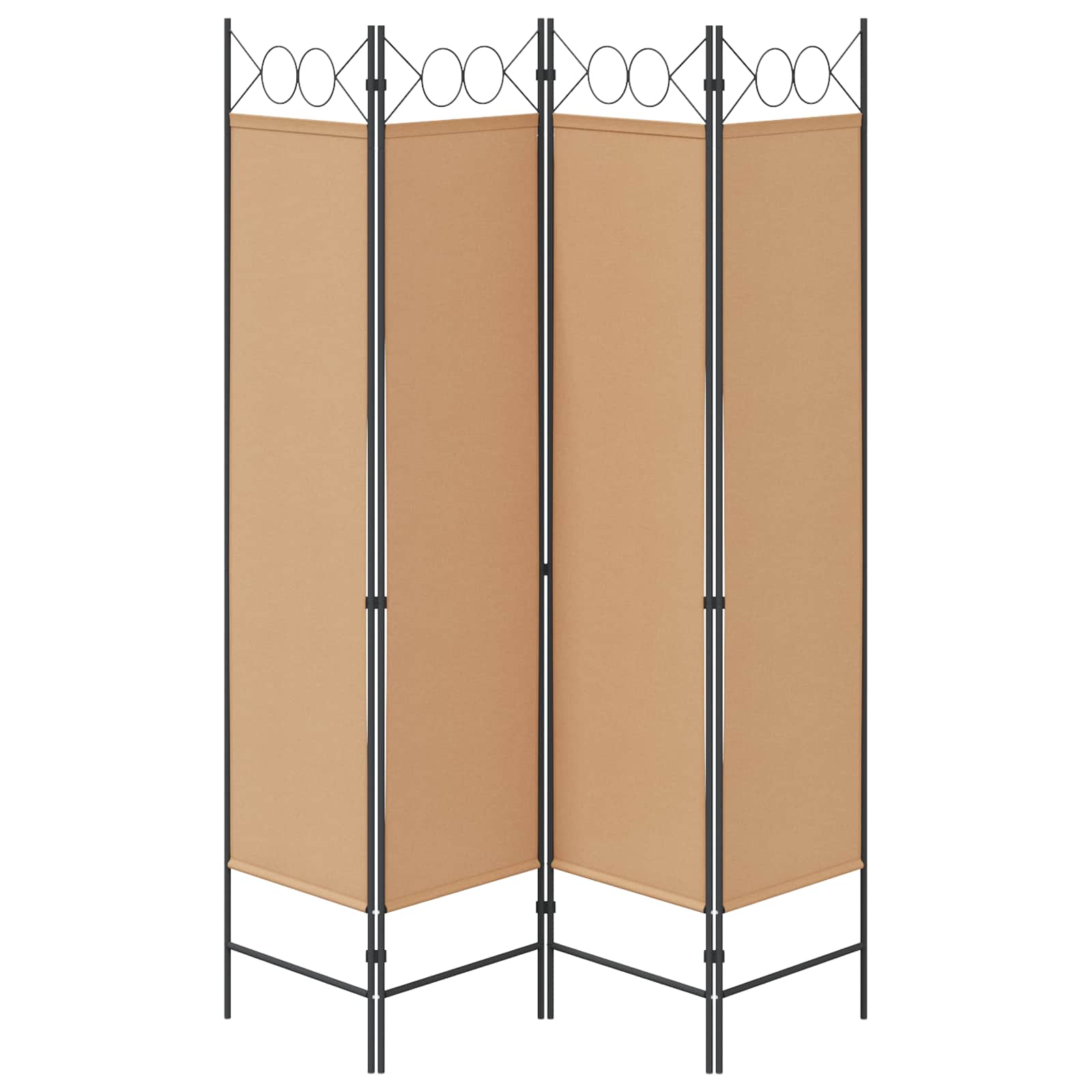 vidaXL 4-panelowy parawan Beżowy 160 x 180 cm tkanina