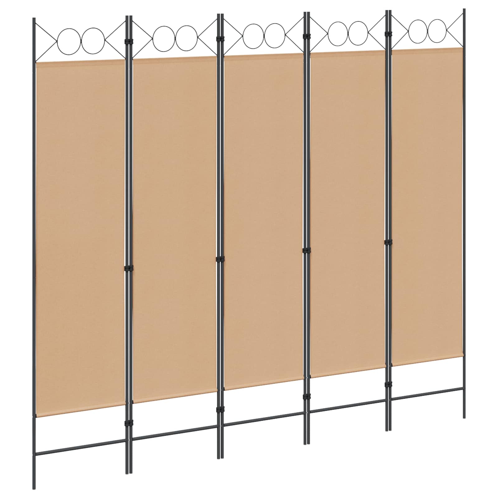 vidaXL 5-panelowy parawan Beżowy 200 x 180 cm tkanina