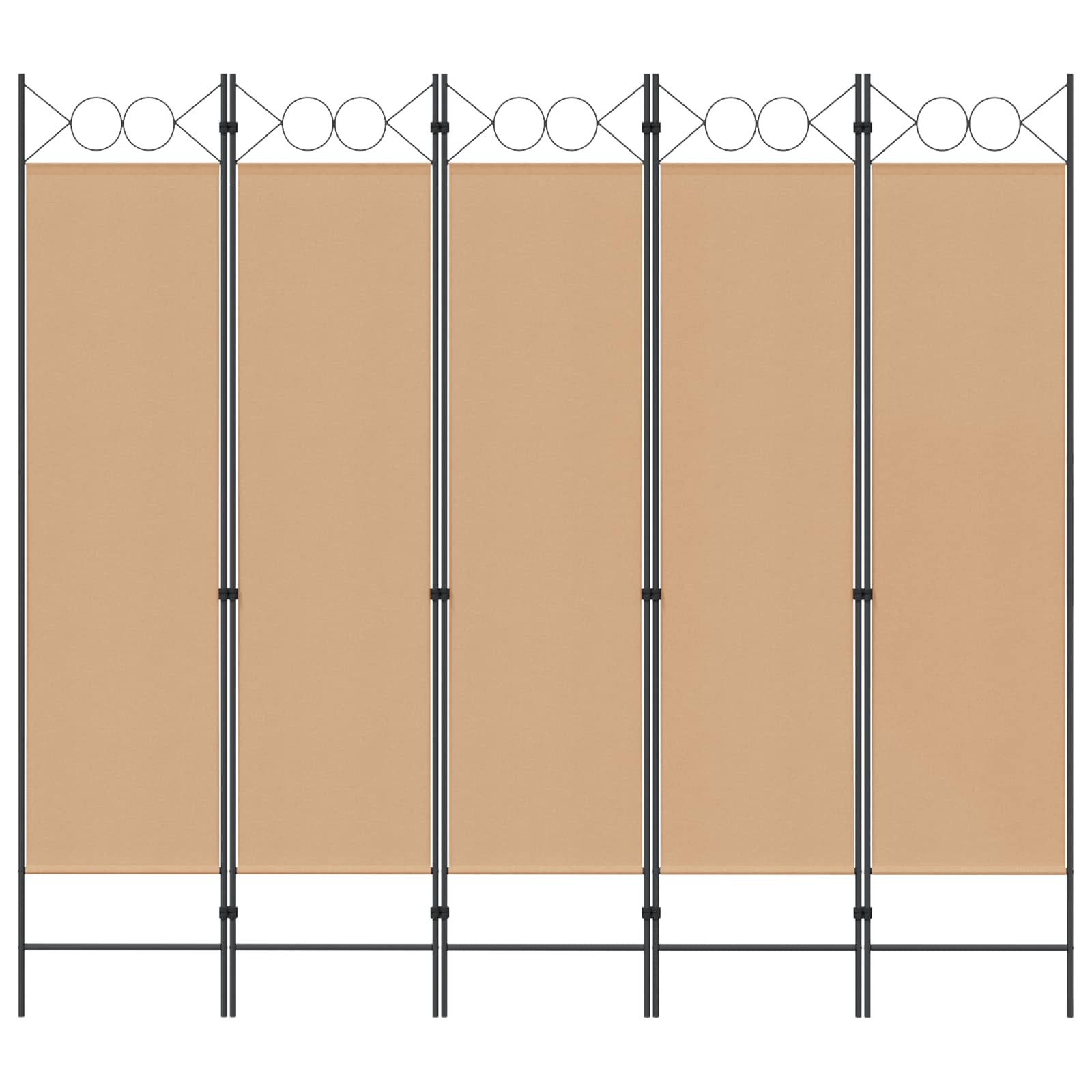 vidaXL 5-panelowy parawan Beżowy 200 x 180 cm tkanina