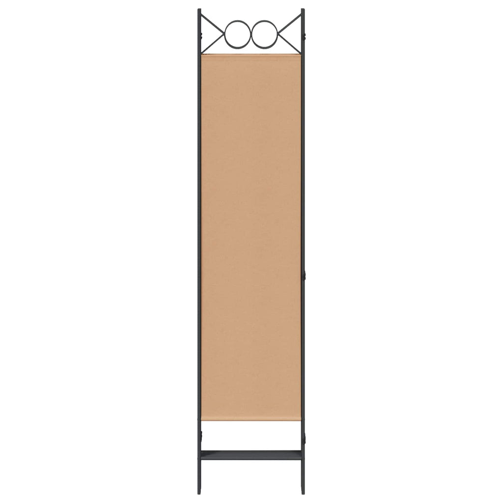 vidaXL 5-panelowy parawan Beżowy 200 x 180 cm tkanina
