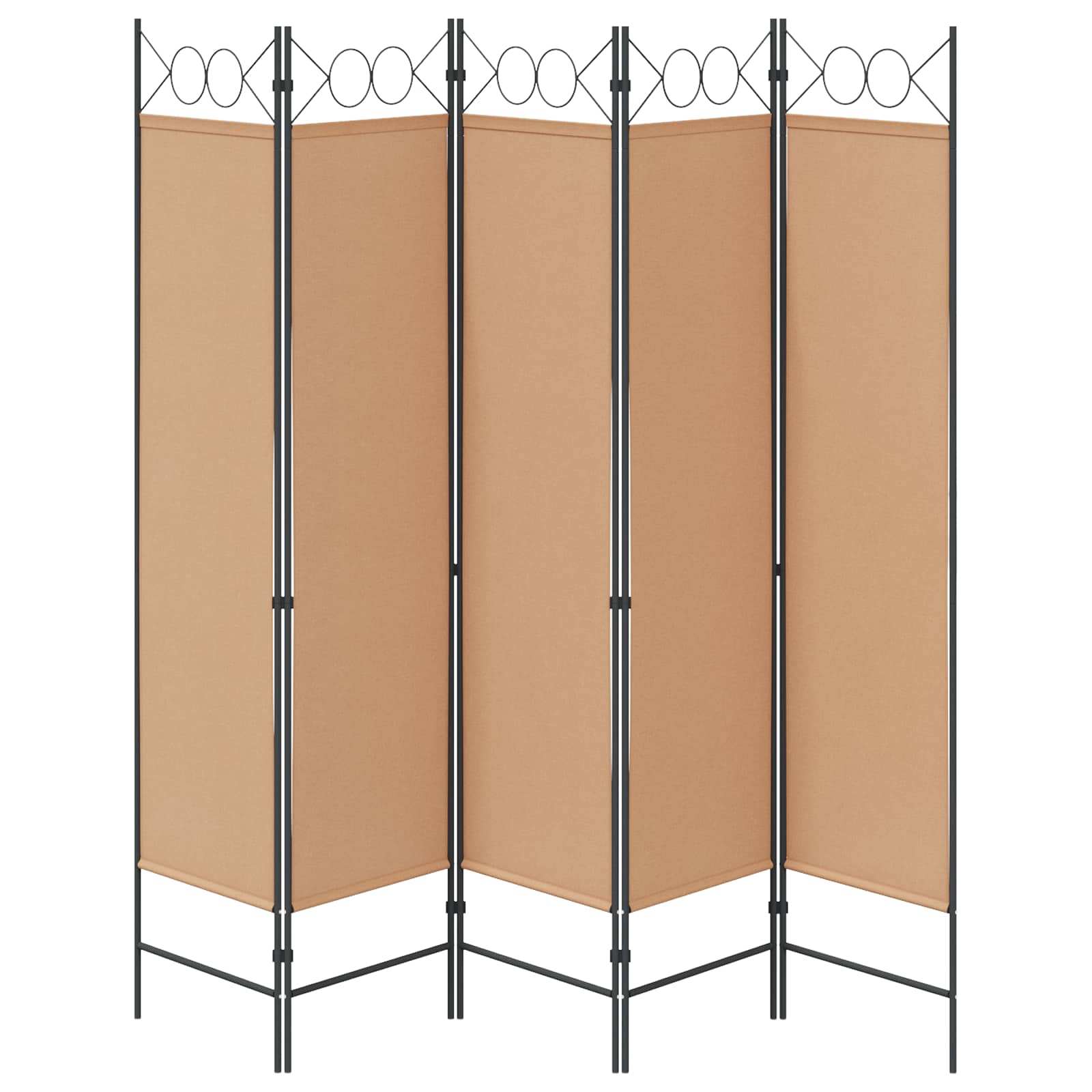 vidaXL 5-panelowy parawan Beżowy 200 x 180 cm tkanina