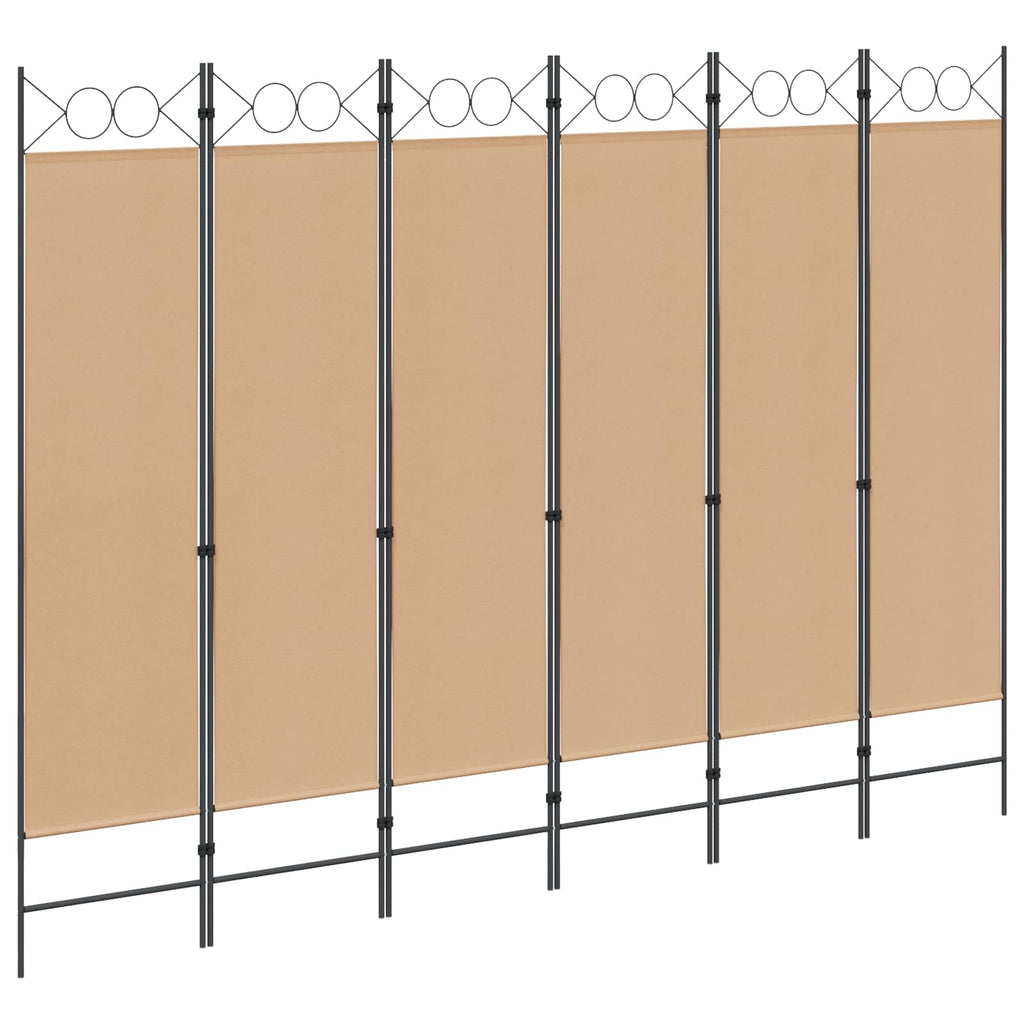 vidaXL Ekspresowy 6-panelowy parawan Beżowy 240 x 180 cm tkanina