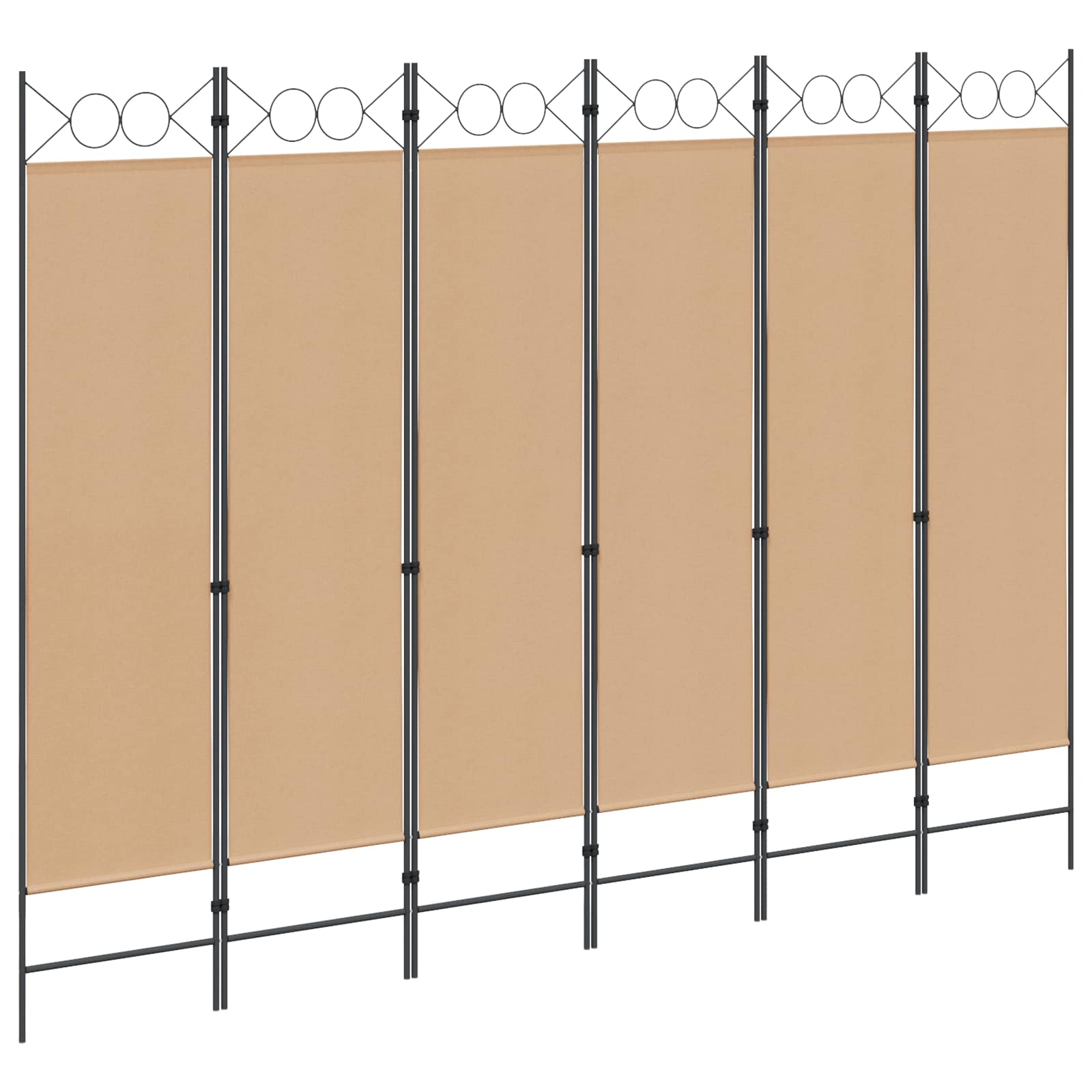 vidaXL Ekspresowy 6-panelowy parawan Beżowy 240 x 180 cm tkanina