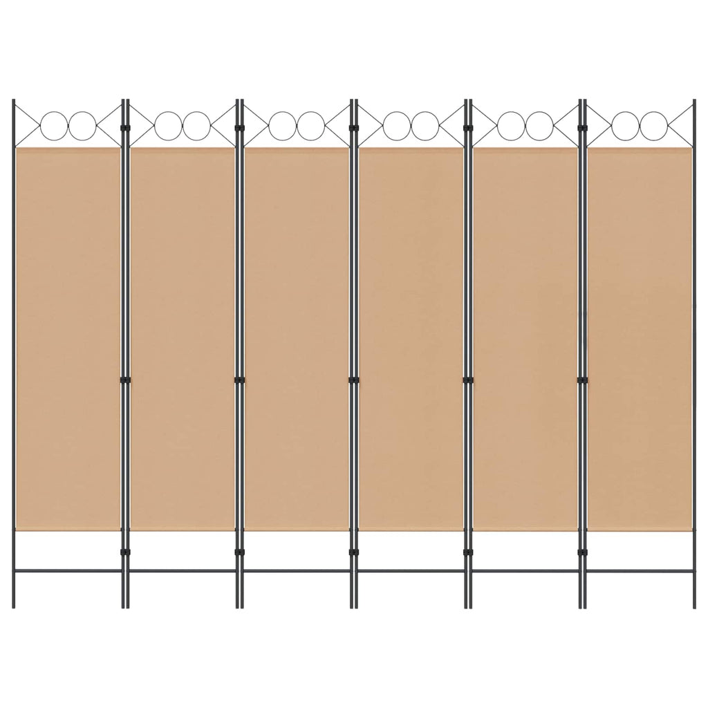 vidaXL Ekspresowy 6-panelowy parawan Beżowy 240 x 180 cm tkanina