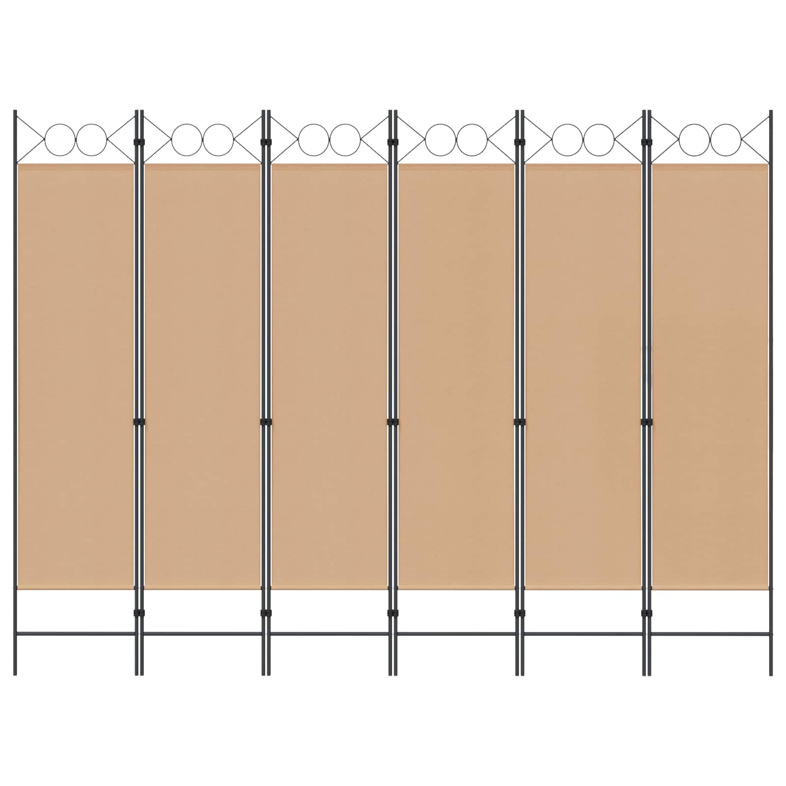 vidaXL Ekspresowy 6-panelowy parawan Beżowy 240 x 180 cm tkanina