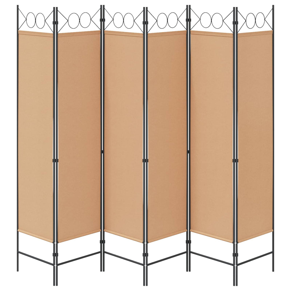 vidaXL Ekspresowy 6-panelowy parawan Beżowy 240 x 180 cm tkanina