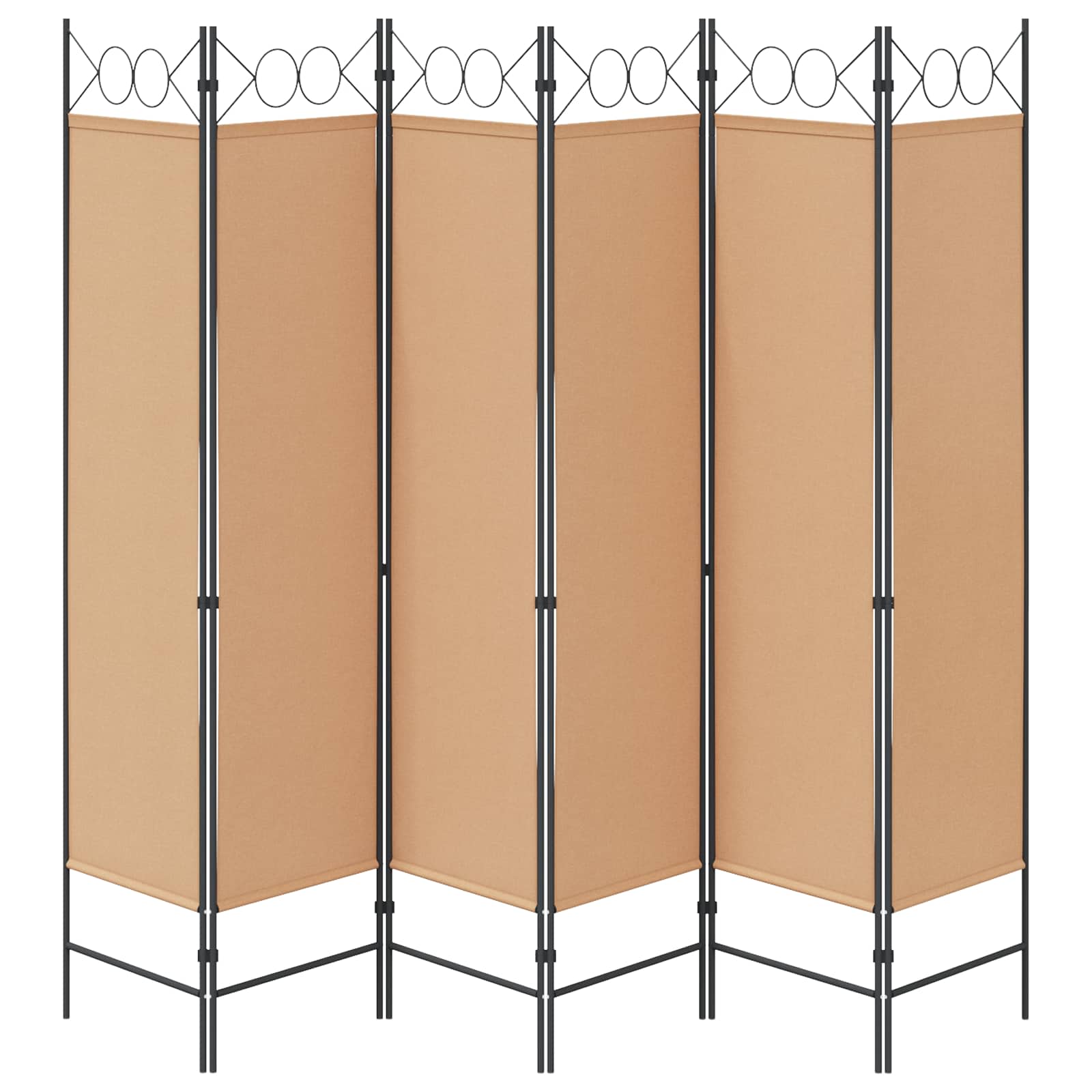 vidaXL Ekspresowy 6-panelowy parawan Beżowy 240 x 180 cm tkanina