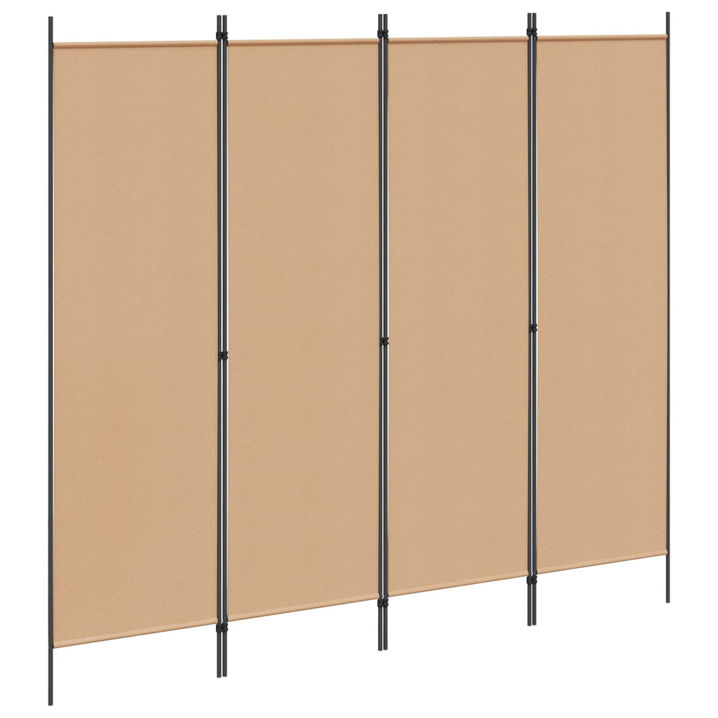 vidaXL 4-panelowy parawan Beżowy 200 x 180 cm tkanina