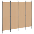 vidaXL 4-panelowy parawan Beżowy 200 x 180 cm tkanina